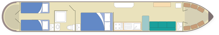 55ft narrowboat layout plan 2 cabin