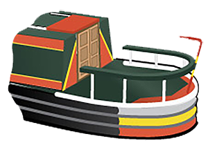 narrowboat stern type illustration cruiser