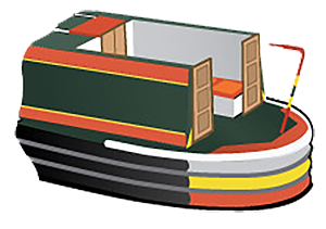 narrowboat stern type illustration semi-traditional